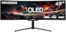 Deco Gear 49" Curved QD-OLED Ultrawide Monitor | 5120x1440 | 144Hz | HDR400 True Black | 0.03ms | FreeSync Premium | 100% sRGB | HDMI 2.1 | 90W USB-C | Built-in Speakers| Height Adjustable Stand