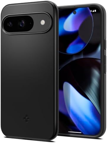 Spigen Thin Fit Designed for Pixel 9 case/Pixel 9 Pro case Case (2024) [Hard Shell] [Military-Grade Protection] - Black