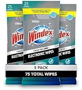 Windex Electronics Wipes, Pre-Moistened Screen Wipes Clean and Provide a Streak-Free Shine, 25 Co...