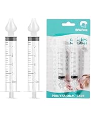 Diboniur Seringue Nasale Bebe, 2 Pièces Pipette Nez Bébé 10 ml, Portables Seringue Nez Bebe avec Embout en Silicone Souple, Réutilisable Seringue Nasale Mouche Bebe