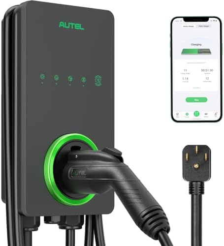 Autel MaxiCharger Level 2 EV Charger up to 40Amp, 240V, Indoor/Outdoor Fast Electric Vehicle Charging Station with Flexible 25-Foot Cable, NEMA 14-50 Plug, Dark Gray