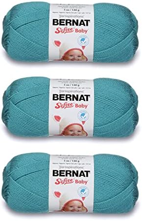 Bernat Softee Baby Aqua Yarn - 3 Pack of 141g/5oz - Acrylic - 3 DK (Light) - 362 Yards - Knitting/Crochet