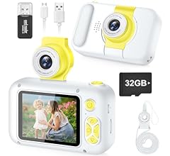 Kindercamera, ARNSSIEN Digitale camera voor kinderen,cadeau voor meisje jongen 3,4,5,6,7,8,9,10 jaar oud, kerst/verjaardags…