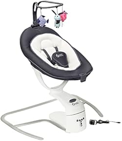 Babymoov Balancelle éléctrique bébé Swoon Motion Zinc - Assise rotative 360° - 5 vitesses de balancement - Réd