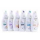 Dove Body Wash Variety - Shea Butter, Deep Moisture, Pistachio Cream, Coconut Milk, Gentle Exfoliating and Silk Glow, 16.9oz Each International Version ,16.9Oz, 6 Count (Pack of 1)