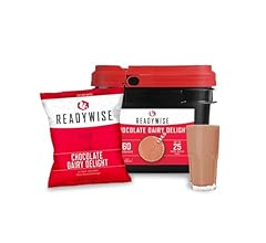 READYWISE - Whey Chocolate Milk Drink Bucket, 60 Servings, Emergency, MRE Meal & Drink Supply, Premade, Freeze Dried Surviv…