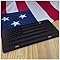 Not Made in China Almost Invisible Hidden American Flag License Plate Matte Black on 1/8&#34; Black Aluminum Composite Heavy Duty Tactical USA Car Tag