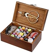 Wooden Sewing Kit, Sewing Boxes Organizer with Accessories Kit, Sewing Kit Baskets for Beginners/...