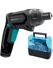 Cecotec Destornillador a Batería CecoRaptor Perfect Work. 4V y 1500 mAh, Recargable por USB, Velocidad sin Carga de 200RPM, Torque Máximo de 4 Nm con 6+1 Posiciones, Luz y Autonomía 60mins