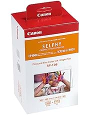 Canon RP-108 kit encre couleur pour imprimante Selphy au format carte postale (10cm x 14,8cm) origine canon garantie, 108 feuilles