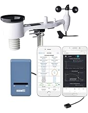 ECOWITT Weerstation, draadloos weerstation met op zonne-energie werkende weer-app, 7-in-1 buitensensor-array, weerserver, indoor gateway voor de tuin GW1101 868 MHz