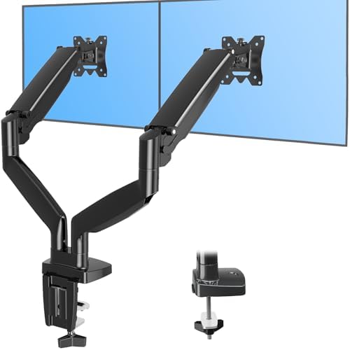 MOUNTUP Dual Monitor Mount for 2 Max 35 inch Ultrawide Screens, Hold 6.6-30.9lbs, Full Motion Gas Spring Monitor Desk Arm, Heavy Duty Dual Monitor Stand for Desk, VESA Bracket with Clamp/Grommet Base