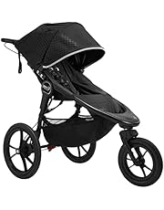 Baby Jogger Summit X3 Midnight Black - Cochecito para runnig plegable de 3 ruedas, con freno de mano, color negro