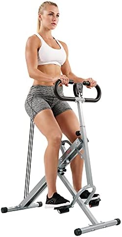 Sunny Health & Fitness Row-N-Ride Squat Assist Trainer, Foldable & Easy Setup Exercise Equipment w/Adjustable 