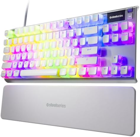 SteelSeries Apex 7 TKL Compact Mechanical Gaming Keyboard – OLED Smart Display – USB Passthrough and Media Controls – Linear and Quiet – RGB Backlit (Red Switch) - Ghost