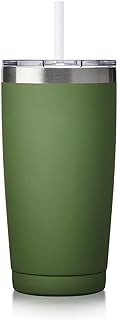 CIVAGO 20oz Insulated Stainless Steel Tumbler, Coffee Tumbler with Lid and Straw, Double Wall Vacuum Travel Coffee Mug, Po...