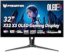 acer Predator X32 X3 | 31.5" UHD 3840 x 2160 OLED Gaming Monitor | AMD FreeSync Premium Pro | 480Hz at 1920 x 1080 (DFR) | Up to 0.01ms | 1000nits @ HDR 3% | USB Type-C, 1 x DP 1.4 & 2 x HDMI 2.1