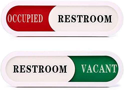 Vacant Occupied Sign for Home Office Hotles Hospital Restroom,Slider Door sign (Tells Whether Room Vacant or Occupied), 6.69'' x 1.96''