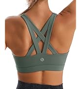 RUNNING GIRL Sports Bra for Women, Criss-Cross Back Padded Strappy Sports Bras Medium Support Yog...