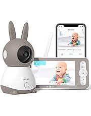 ieGeek 5” 2K/3MP Camara Vigilancia Bebe, 360° PTZ Vigilabebes con Camara y Vista Previa de Pantalla Dual, Detección de Movimiento, Audio de 2 Vías, Visión Nocturna, Control de Monitor y Movil