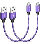 etguuds Short USB C Cable 1ft Purple, 2-Pack Fast Charging USB A to USB C Type Charger Cord for S...