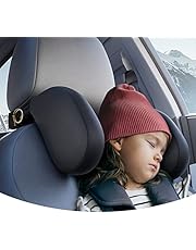 ZOKOE reposacabezas coche niño 1 minuto de montaje y desmontaje rápido Respaldo para la cabeza transpirable y suave Almohada lateral para dormir de viaje para adultos (negro)