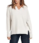 ANRABESS Women's 2022 Fall Batwing Long Sleeve V Neck Overiszed Pullover Sweaters Foldover Collar...