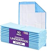 Chucks Pads Disposable [50-Pack] Underpads 23x36 Incontinence Chux Pads Absorbent Fluff Protectiv...