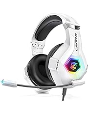 Ozeino Gaming Headset for PC, Ps4, Ps5, Xbox Headset with 7.1 Surround Sound, Gaming Headphones with Noise Cancelling Mic RGB Light Over Ear Headphones for Xbox Series X/S, Switch