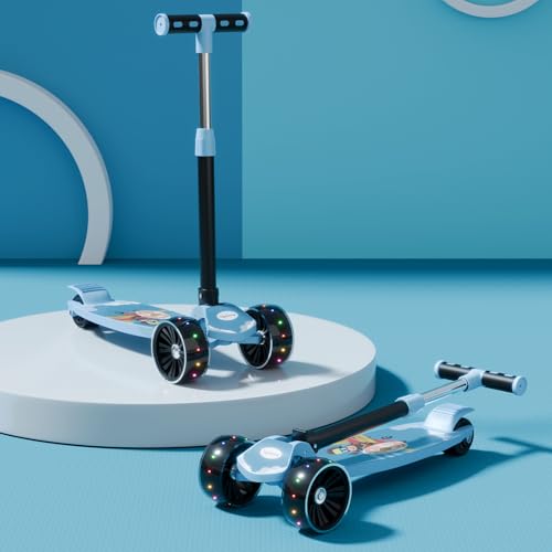 Lifelong Scooter for Kids 3+ Years - Foldable Kids Scooter with LED Wheels & Adjustable Height - Kick Scooter Capacity 50kg- 