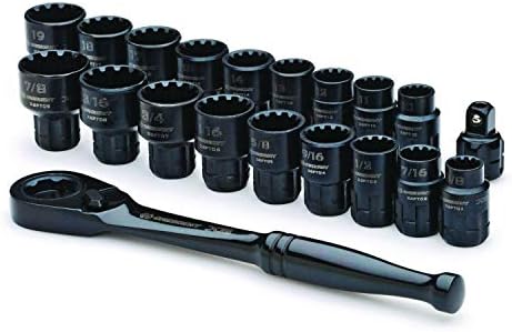 Crescent 20 Piece 3/8inch Drive Pass-Thru X6 Standard Spline Mechanics Tool Set - CX6PT20