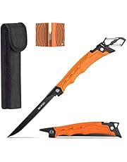 SkyFox Cuchillo Fileteador Plegable de Pesca, Cuchillos de Caza para Filetear Pescado y Deshuesar Carne, Hoja Afilada G4416 de o idable Alemán con Recubrimiento Antiadherente, Mangos