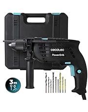 Cecotec Taladro Eléctrico Percutor PowerDrill 850 EasyAdjust. 850W, 46000 impactos por minuto, 4800 rpm, Cable extralargo 3m, Mandril portabrocas sin llave 13mm diámetro, Totalmente equipado