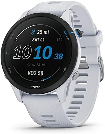 Garmin Forerunner® 255 Music, GPS Running Smartwatch with Music, Advanced Insights, Long-Lasting Battery, White