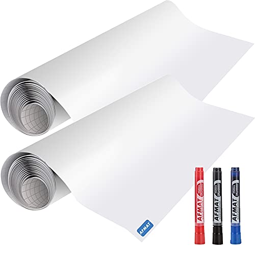 White Board Wallpaper, White Board Roll, Stick on White Boards for Wall, 1.5x11ft Peel and Stick Dry Erase Roll, Stain-Proof, Super Sticky Whiteboard Sticker Wall Decal for Wall/Table/Door, 2 Rolls