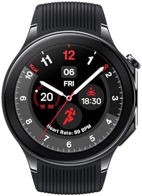 OnePlus Watch 2 Black Steel, 32GB, 100-Hour Battery, Health & Fitness Tracking, Sapphire Crystal Design, Dual-Engine, Wear OS by Google