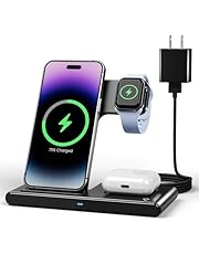 Wireless Charger iPhone Charging Station: 3 in 1 Charger Stand Multiple Devices for Apple - iPhone 15 14 Pro Max 13 12 11 - Watch 9 8 7 6 5 4 3 2 Se - Airpods 3 2 Pro