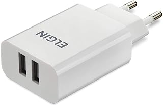 Carregador USB 2 Entradas Elgin 5V 10W Bivolt Branco