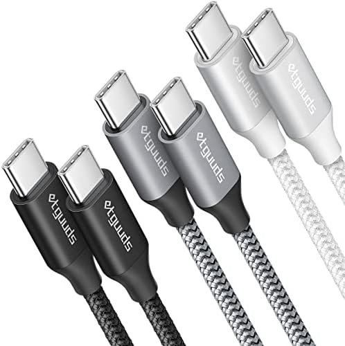 etguuds USB C to USB C Cable 6ft, 3-Pack PD 60W Fast Charging USB Type C to Type C Charger Cable for Samsung Galaxy S23 S22 S21 Ultra W23 Note 20 5G, Z Flip/Fold 4 3, Tab S8 S8+, Pixel, USB C Laptop