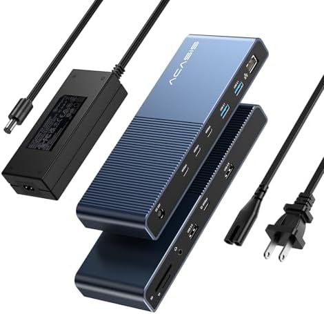 ACASIS 40Gbps Dock for Thunderbolt 4/3 Devices, USB 4 Host Devices, 13-in-1 Laptop Docking Station, Single 8K60Hz or Dual 4K60Hz Display, 3x40Gbps Port, 2xUSB A 3.1, GbE, SD/TF 4.0, 3.5mm Audio