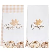 PurpleEssences Fall Kitchen Towels Set of 2 - Cotton Absorbent Dish Towels Set | Tea Towels | Bar...