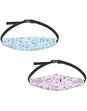 Pack De 2 Cintas Para La Cabeza Para Sillas Infantiles, Sujeta Cabezas Coche Para Niños, Protección Integral para el Cuello y Hombros, Material de Algodón de, Gris y Rosa