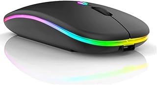 Mouse Sem Fio Recarregável Wireless Bluetooth Optico Led Rgb Colorido Ergonômico Usb 2.4 Ghz Notebook Computador Pc Deskto...