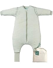 molis&amp;co. Pijama Manta con Mangas Desmontables, Calcetines Antideslizantes, TOG 2.5 Estampado Mint Tea, Algodón 100%, Oeko-Tex 100 Certificado, 2 años