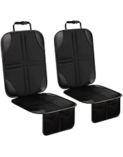 Gvolatee 2 Piezas Protector Asiento Coche Silla Bebe, Universal Funda Coche Asiento Compatible Isofix con Organizador Bolsillos, Antideslizante Impermeable Protector Seguro para Asiento Infantil