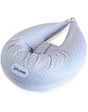 Dilamababy - Almohada Embarazada Dormir en Copos de Memory Foam y Fiber Balls - Cojin Lactancia Bebe Funda Algodón - Multifuncional, Puede Ser Tanto un Cojin Embarazada como una Almohada Lactancia