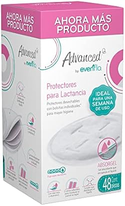 Advanced by Evenflo, Protectores para Lactancia, Paquete de 48 piezas, con Sistema Absorgel Antiescurrimientos