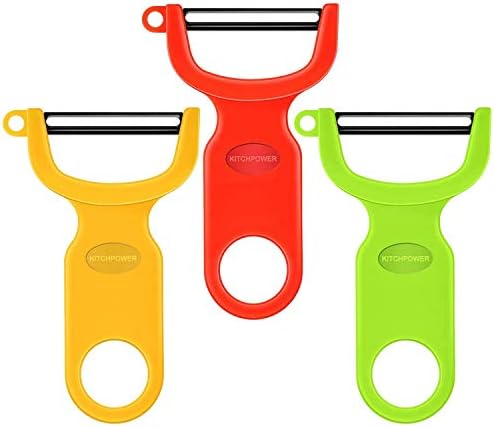 Original Vegetable Fruit Peeler Carbon Steel Blade 3 Pack Red/Green/Yellow…