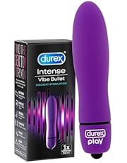 Durex Intense Delight Vibrating Bullet, Adult Sex Toy, Sensual Stimulation, Battery Included, Waterproof, 5 Hours of Play, Quiet and Discreet, Valentines Gifts For Her and Gifts For Couples