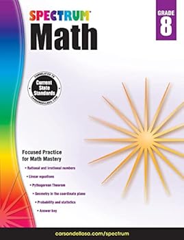 Paperback Spectrum 8th Grade Math Workbooks, Ages 13-14, Geometry, Integers, Rational & Irrational Numbers, and Pythagorean Theorem 8th Grade Math Practice, Grade 8 Math Workbook For Teens (Volume 49) Book